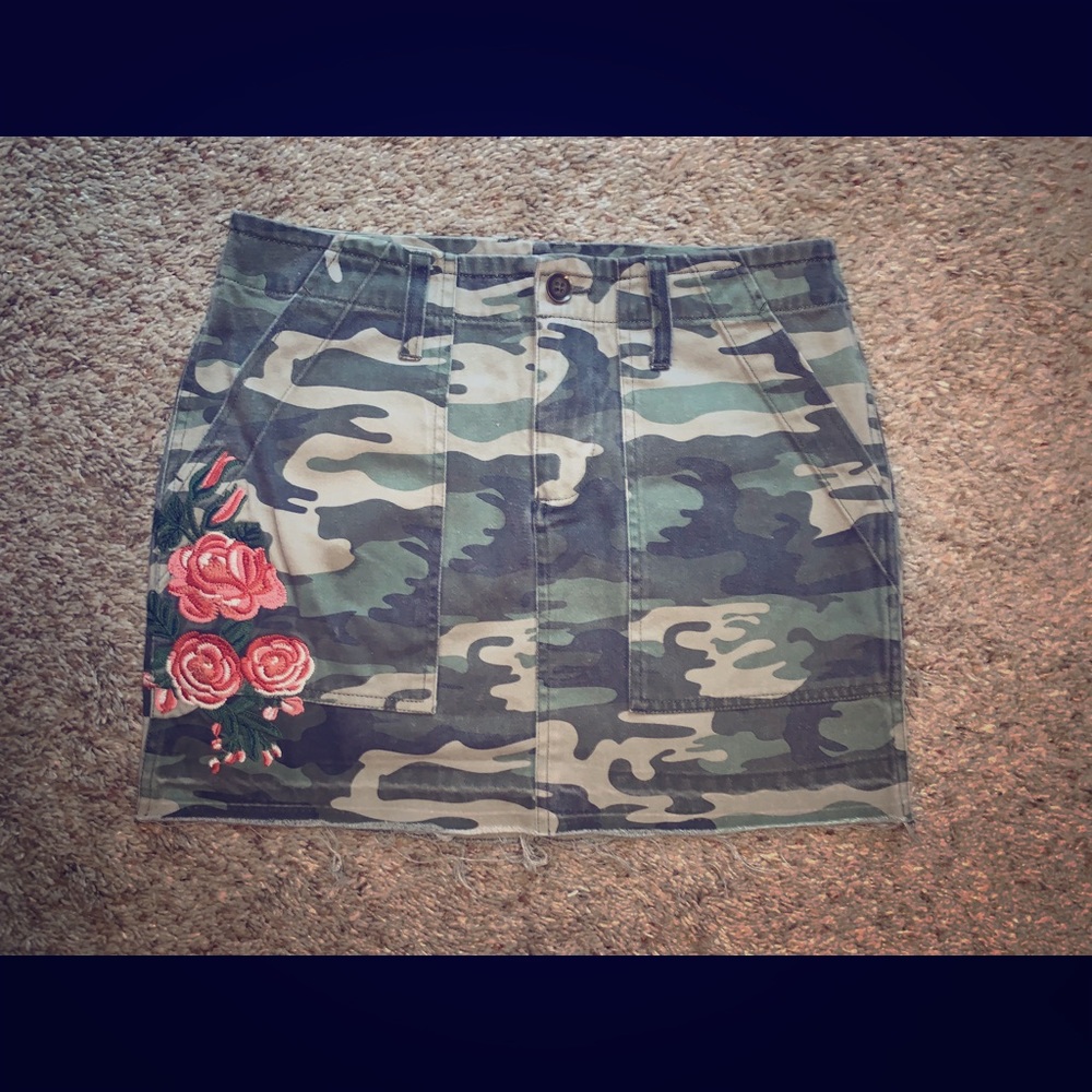 Camo Skirt with Roses